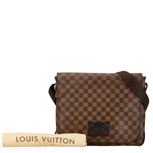 ルイ ヴィトン ダミエ エベヌ ブルックリンGM ショルダーバッグ N51212 ブラウン PVC レザー レディース LOUIS VUITTON 【中古】