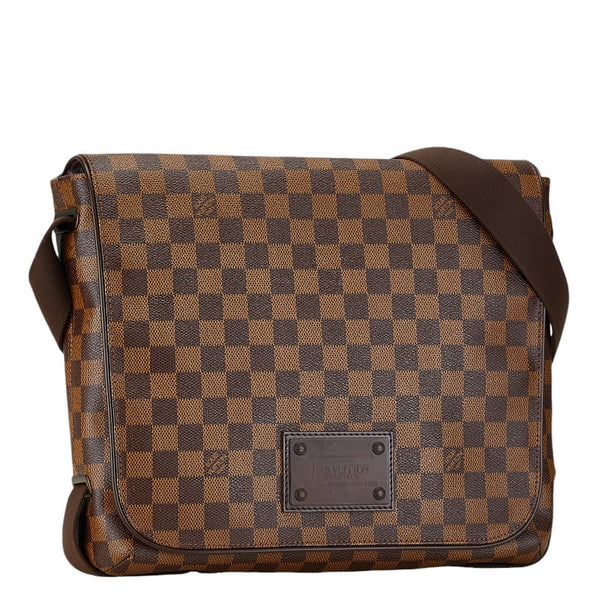 ルイ ヴィトン ダミエ エベヌ ブルックリンGM ショルダーバッグ N51212 ブラウン PVC レザー レディース LOUIS VUITTON 【中古】