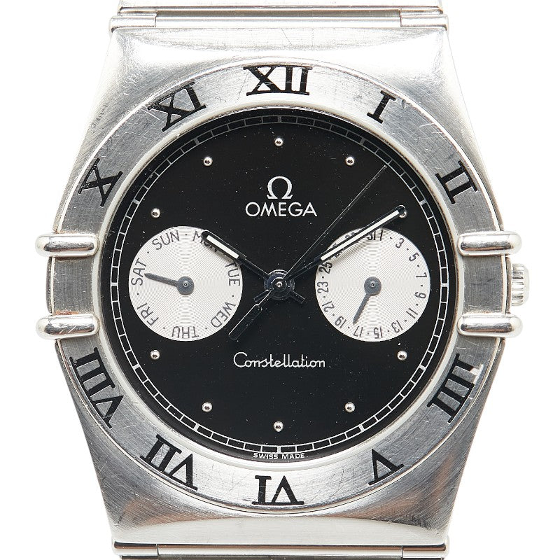 オメガ コンステレーション 腕時計 1520.50 クオーツ ブラック文字盤 ステンレススチール メンズ OMEGA 【中古】