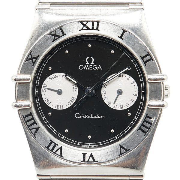 オメガ コンステレーション 腕時計 1520.50 クオーツ ブラック文字盤 ステンレススチール メンズ OMEGA 【中古】