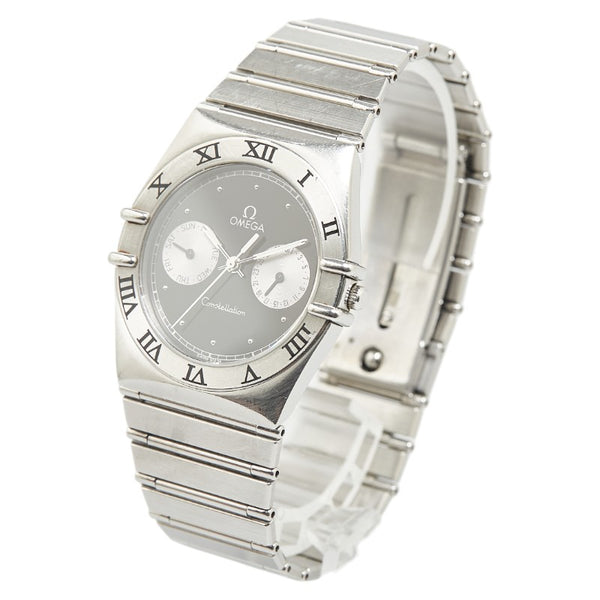 オメガ コンステレーション 腕時計 1520.50 クオーツ ブラック文字盤 ステンレススチール メンズ OMEGA 【中古】