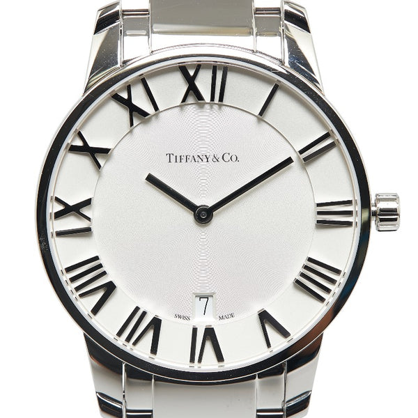 ティファニー アトラス 2ハンド 腕時計 34875979 クオーツ ホワイト文字盤 ステンレススチール メンズ TIFFANY&Co. 【中古】