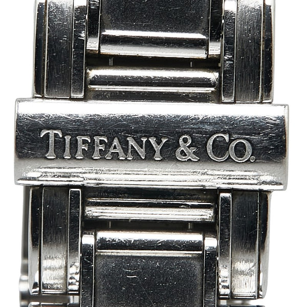 ティファニー アトラス 腕時計 クオーツ ブラック文字盤 ステンレススチール レディース TIFFANY&Co. 【中古】