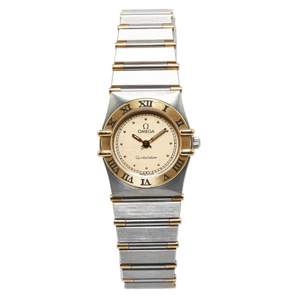 オメガ コンステレーション ミニ 腕時計 1262.10 クオーツ ゴールド文字盤 ステンレススチール K18YG イエローゴールド レディース OMEGA 【中古】