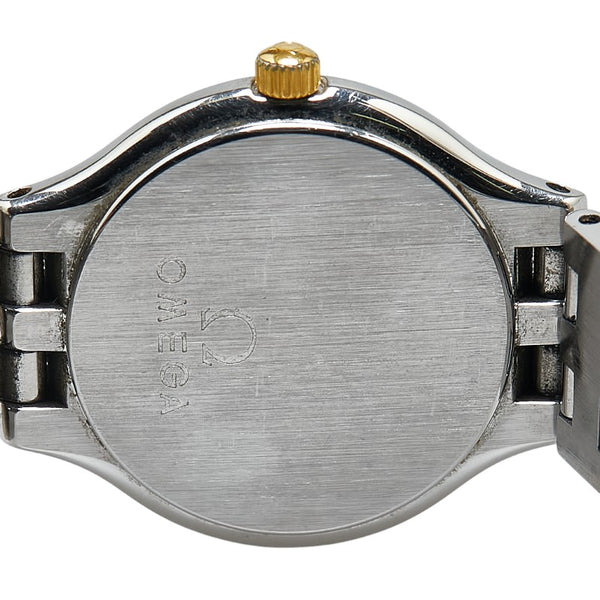 オメガ デビル シンボル 腕時計 クオーツ ゴールド文字盤 ステンレススチール レディース OMEGA 【中古】