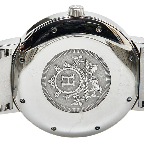 エルメス ノマード 腕時計 NO1.810 クオーツ ブラック文字盤 ステンレススチール レディース HERMES 【中古】