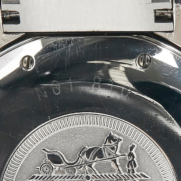 エルメス ノマード 腕時計 NO1.810 クオーツ ブラック文字盤 ステンレススチール レディース HERMES 【中古】