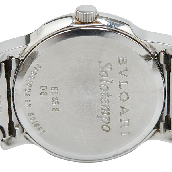 ブルガリ ソロテンポ 腕時計 ST35S クオーツ ブラック文字盤 ステンレススチール メンズ BVLGARI 【中古】