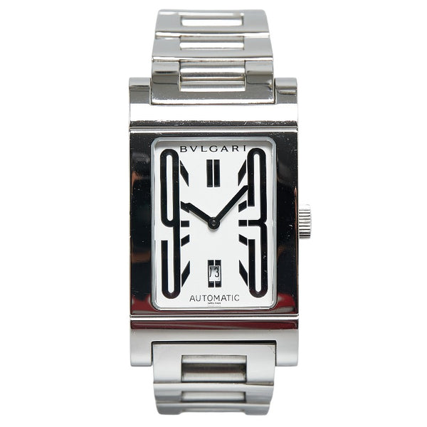 ブルガリ レッタンゴロ 腕時計 RT45S 自動巻き ホワイト文字盤 ステンレススチール メンズ BVLGARI 【中古】