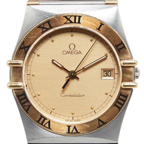 オメガ コンステレーション デイト 腕時計 740850 クオーツ ゴールド文字盤 ステンレススチール メンズ OMEGA 【中古】