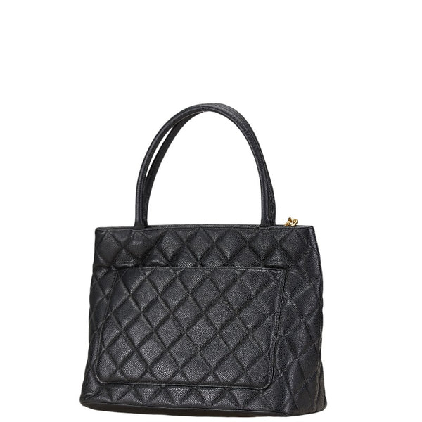 シャネル ココマーク マトラッセ 復刻トート ハンドバッグ トートバッグ ブラック キャビアスキン レディース CHANEL 【中古】