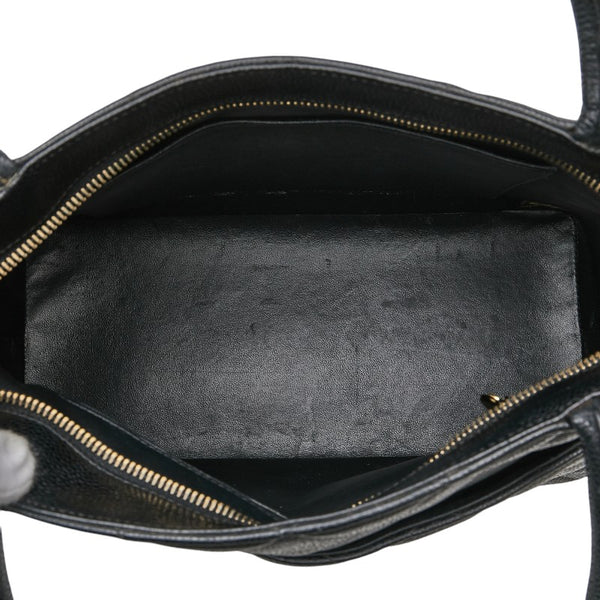 シャネル ココマーク マトラッセ 復刻トート ハンドバッグ トートバッグ ブラック キャビアスキン レディース CHANEL 【中古】