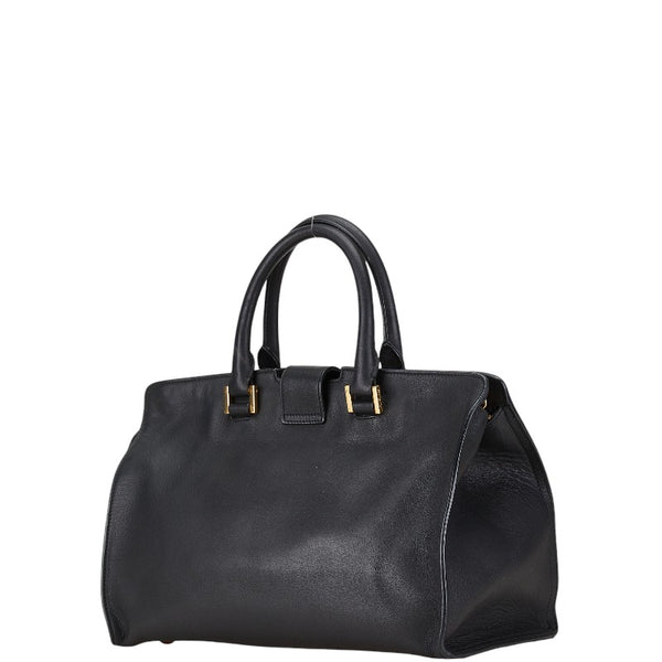 サンローラン Yライン カバス ハンドバッグ ショルダーバッグ 2WAY ブラック レザー レディース SAINT LAURENT 【中古】