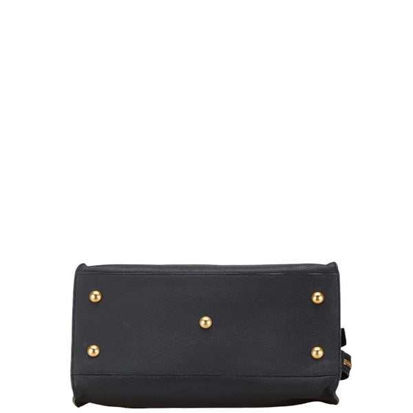 サンローラン Yライン カバス ハンドバッグ ショルダーバッグ 2WAY ブラック レザー レディース SAINT LAURENT 【中古】