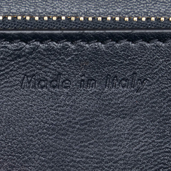 セリーヌ クラシック ボックス ミディアム ショルダーバッグ 164173 ネイビー レザー レディース CELINE 【中古】
