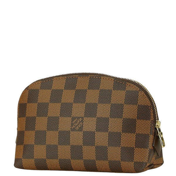 ルイ ヴィトン ダミエ ポシェット コスメティック PM ポーチ 化粧ポーチ N47516 ブラウン PVC レザー レディース LOUIS VUITTON 【中古】