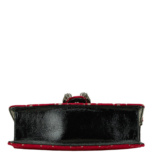 グッチ GG ディオニュソス スモール チェーン ショルダーバッグ 499623 ワインレッド ブラック ベロア レザー レディース GUCCI 【中古】