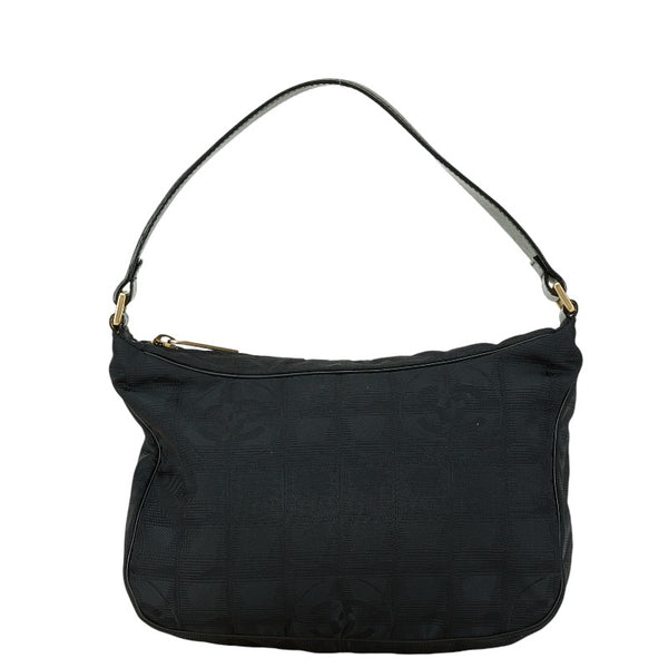 シャネル ニュートラベルライン ワンショルダーバッグ ブラック キャンバス レザー レディース CHANEL 【中古】
