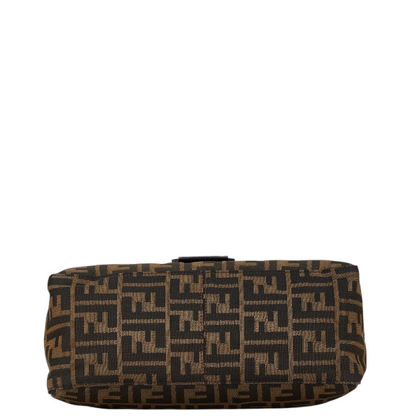 フェンディ ズッカ マンマバケット ハンドバッグ ショルダーバッグ 2WAY ブラウン キャンバス レザー レディース FENDI 【中古】