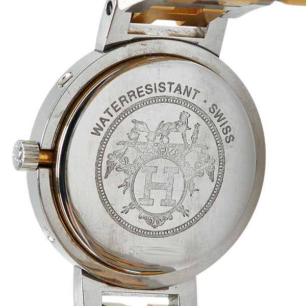 エルメス クリッパー 腕時計 CL3.240 クオーツ アイボリー文字盤 ステンレススチール レディース HERMES 【中古】
