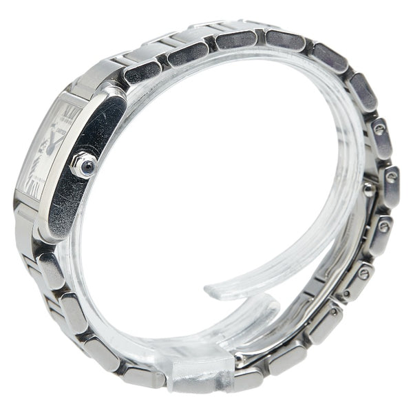 カルティエ タンクフランセーズSM 腕時計 W51008Q3 クオーツ ホワイト文字盤 ステンレススチール レディース CARTIER 【中古】