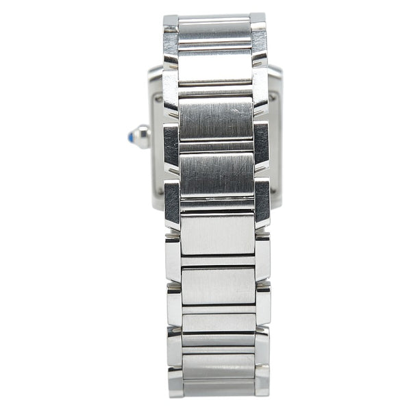 カルティエ タンクフランセーズSM 腕時計 W51008Q3 クオーツ ホワイト文字盤 ステンレススチール レディース CARTIER 【中古】