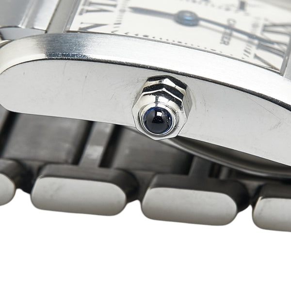 カルティエ タンクフランセーズSM 腕時計 W51008Q3 クオーツ ホワイト文字盤 ステンレススチール レディース CARTIER 【中古】