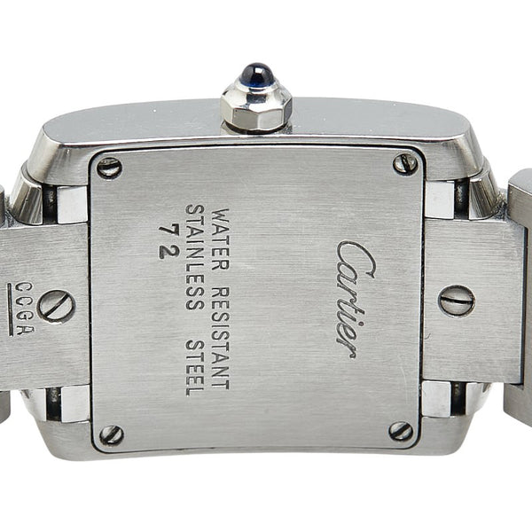 カルティエ タンクフランセーズSM 腕時計 W51008Q3 クオーツ ホワイト文字盤 ステンレススチール レディース CARTIER 【中古】