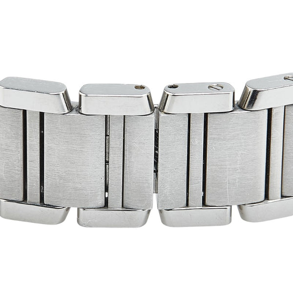 カルティエ タンクフランセーズSM 腕時計 W51008Q3 クオーツ ホワイト文字盤 ステンレススチール レディース CARTIER 【中古】