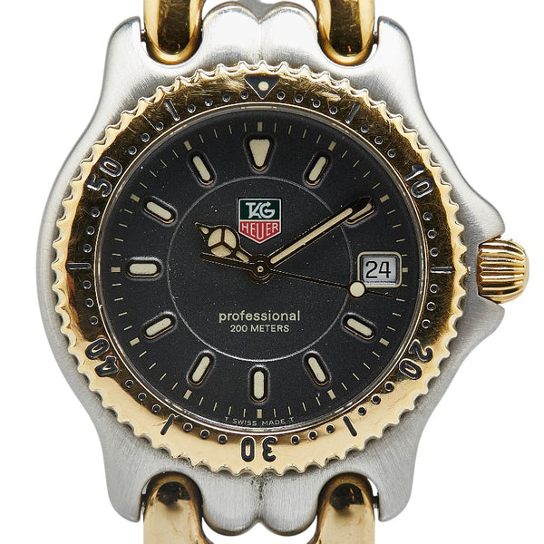 タグホイヤー プロフェッショナル200 腕時計 WG1220-KO クオーツ ブラック文字盤 ステンレススチール レディース TAG HEUER 【中古】