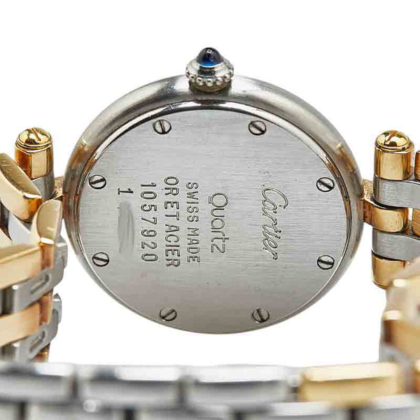 カルティエ パンテール ヴァンドームSM 3ロウ 腕時計 1057920 クオーツ ホワイト文字盤 ステンレススチール イエローゴールド レディース CARTIER 【中古】