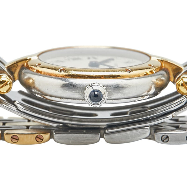 カルティエ パンテール ヴァンドームSM 3ロウ 腕時計 1057920 クオーツ ホワイト文字盤 ステンレススチール イエローゴールド レディース CARTIER 【中古】