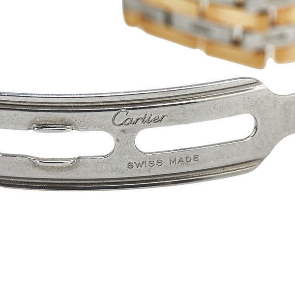 カルティエ パンテール ヴァンドームSM 3ロウ 腕時計 1057920 クオーツ ホワイト文字盤 ステンレススチール イエローゴールド レディース CARTIER 【中古】