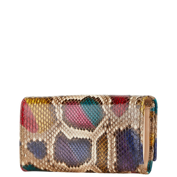 グッチ GG パイソン型押し チェーン ショルダーバッグ ウォレットバッグ 546585 ベージュ マルチカラー レザー レディース GUCCI 【中古】