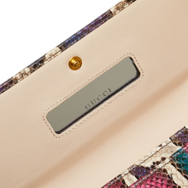 グッチ GG パイソン型押し チェーン ショルダーバッグ ウォレットバッグ 546585 ベージュ マルチカラー レザー レディース GUCCI 【中古】