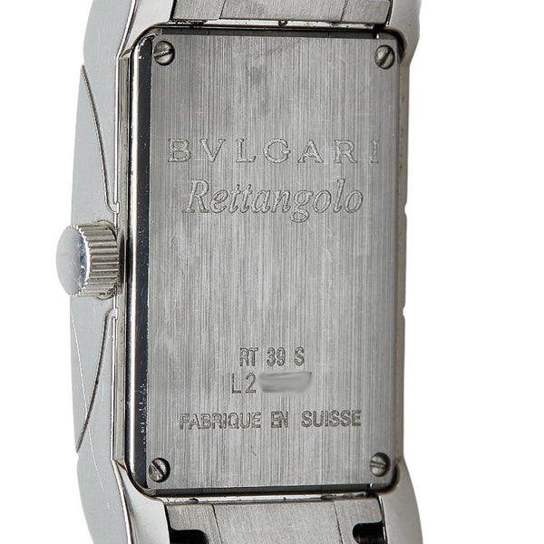 ブルガリ レッタンゴロ 腕時計 RT39S クオーツ ホワイト文字盤 ステンレススチール レディース BVLGARI 【中古】