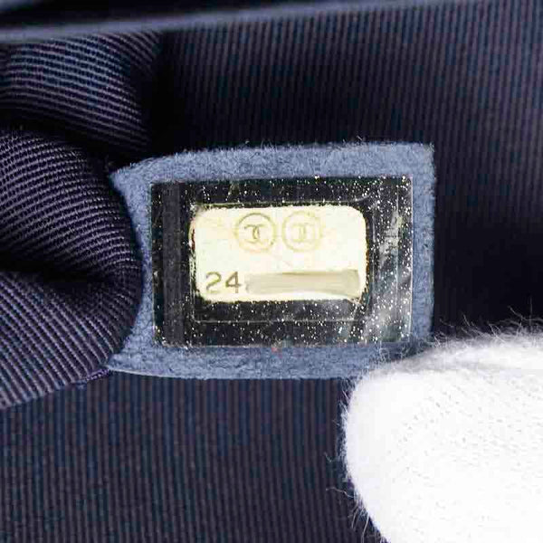 シャネル ココマーク ボーイシャネル25 斜め掛け チェーン ショルダーバッグ ネイビー キャビアスキン レディース CHANEL 【中古】