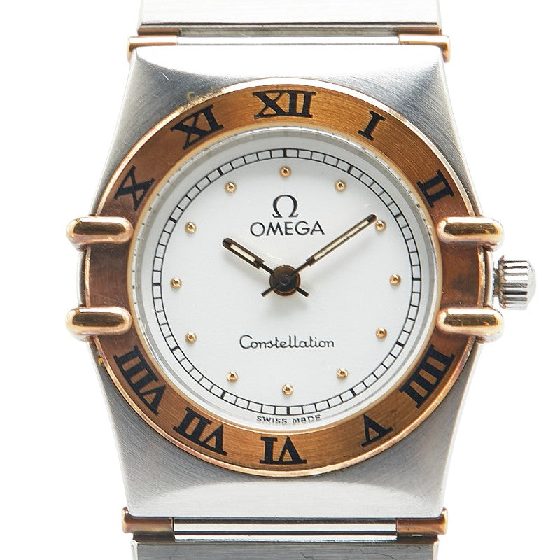 オメガ コンステレーション 腕時計 クオーツ ホワイト文字盤 ステンレススチール レディース OMEGA 【中古】