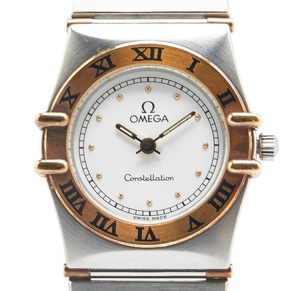 オメガ コンステレーション 腕時計 クオーツ ホワイト文字盤 ステンレススチール レディース OMEGA 【中古】