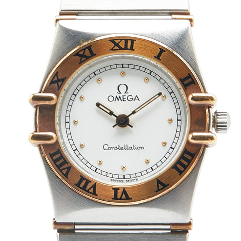オメガ コンステレーション 腕時計 クオーツ ホワイト文字盤 ステンレススチール レディース OMEGA 【中古】