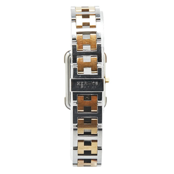 エルメス クロアジュール 腕時計 CR1.220 クオーツ ホワイト文字盤 ステンレススチール レディース HERMES 【中古】
