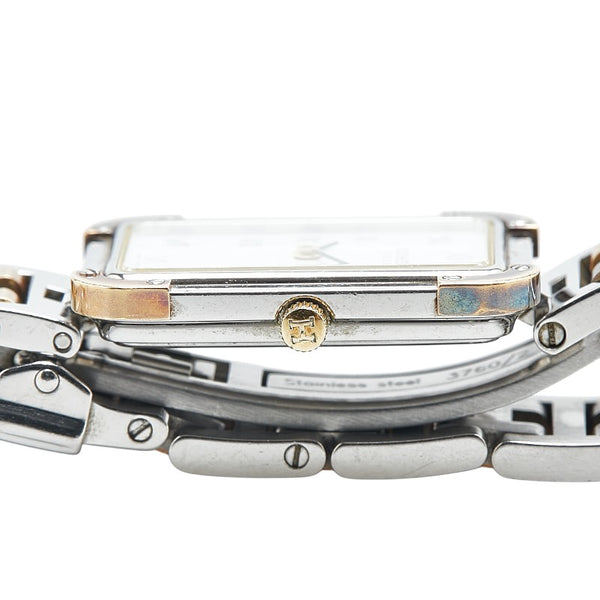 エルメス クロアジュール 腕時計 CR1.220 クオーツ ホワイト文字盤 ステンレススチール レディース HERMES 【中古】