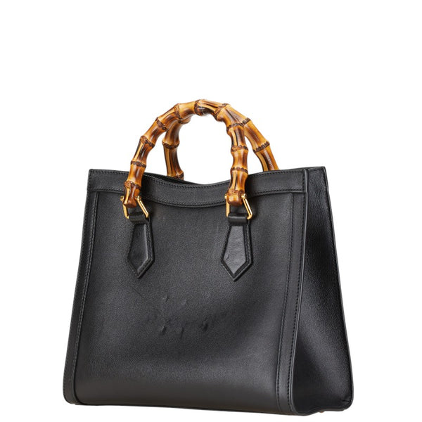 グッチ GGマーモント バンブー ハンドバッグ ショルダーバッグ 2WAY 660195 ブラック レザー レディース GUCCI 【中古】