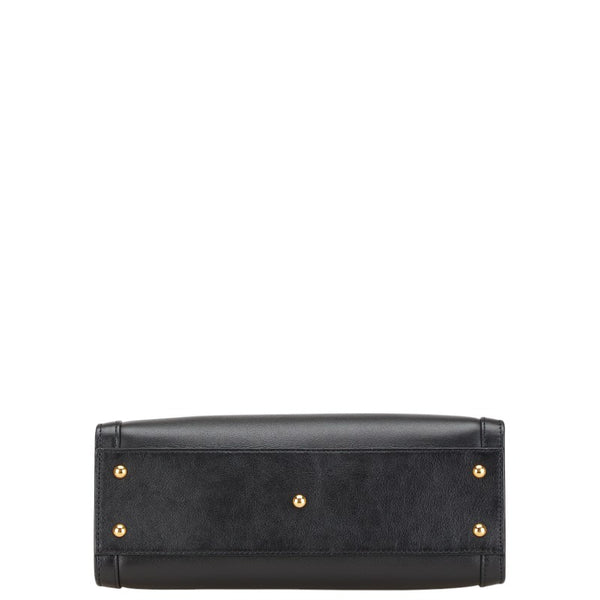 グッチ GGマーモント バンブー ハンドバッグ ショルダーバッグ 2WAY 660195 ブラック レザー レディース GUCCI 【中古】