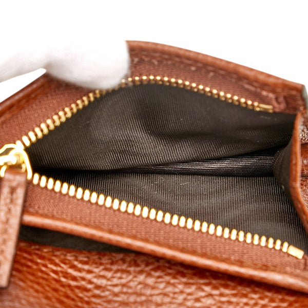 グッチ GGデニム ジャッキー 1961 二つ折り財布 コンパクトウォレット 645536 ネイビー ブラウン デニム レザー レディース GUCCI 【中古】