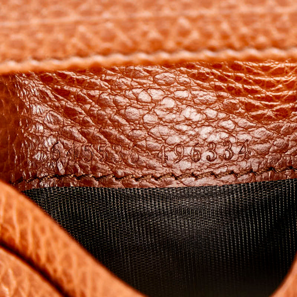 グッチ GGデニム ジャッキー 1961 二つ折り財布 コンパクトウォレット 645536 ネイビー ブラウン デニム レザー レディース GUCCI 【中古】