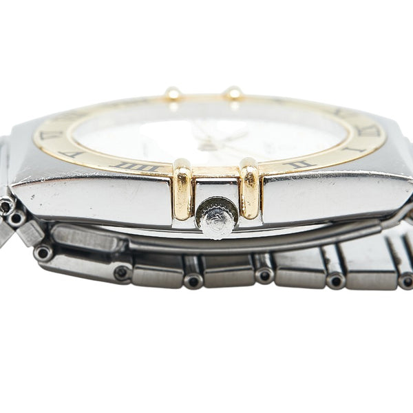 オメガ コンスレテーション 腕時計 クオーツ ホワイト文字盤 ステンレススチール イエローゴールド レディース OMEGA 【中古】