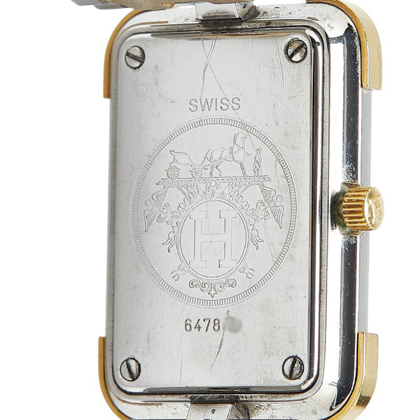 エルメス クロアジュール 腕時計 CR1.240 クオーツ ホワイト文字盤 ステンレススチール メッキ レディース HERMES 【中古】