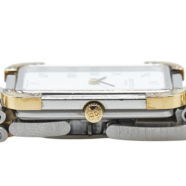 エルメス クロアジュール 腕時計 CR1.240 クオーツ ホワイト文字盤 ステンレススチール メッキ レディース HERMES 【中古】