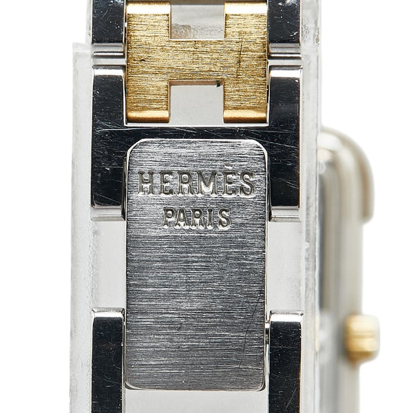 エルメス クロアジュール 腕時計 CR1.240 クオーツ ホワイト文字盤 ステンレススチール メッキ レディース HERMES 【中古】